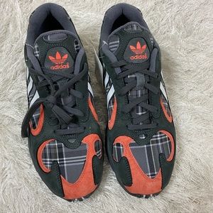 Adidas Men’s Size 10 Yung-1 Plaid EF3967 Solid Gra